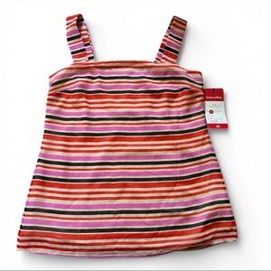 NWT CAbi Banded Summer Striped Multi Color Tank Size Small